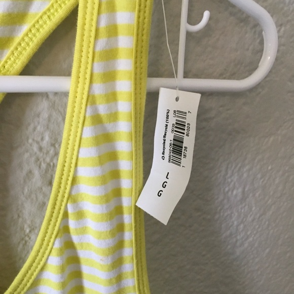 NWT Old Navy Yellow and White Striped Tank Top Large - Picture 3 of 4